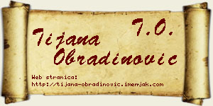 Tijana Obradinović vizit kartica